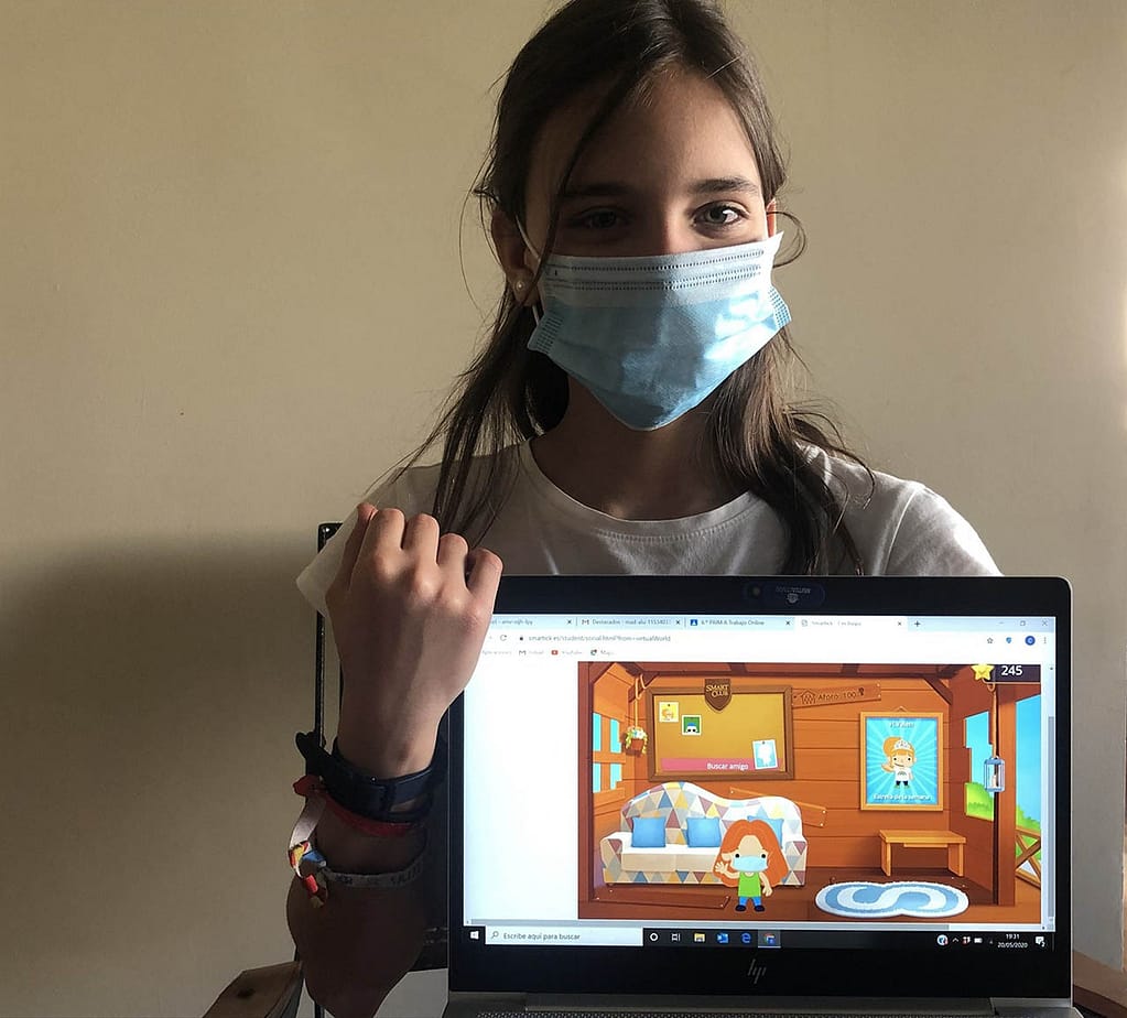 Smartick_niños mascarilla